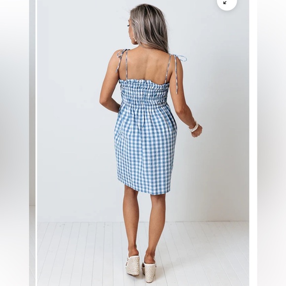 WATERLOO GINGHAM DRESS IN BLUE EUC - Picture 3 of 6